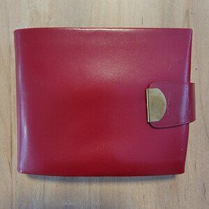 Wales‎ Genuine Cowhide Unisex Bifold Wallet Bright Red